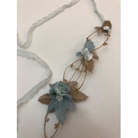 Cinturón flores turquesa de Estels d'Argent